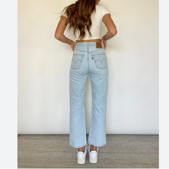 Levi's Ribcage Straight Ankle Light Wash Jeans Size 25 - Womens - Picture 6 of 7